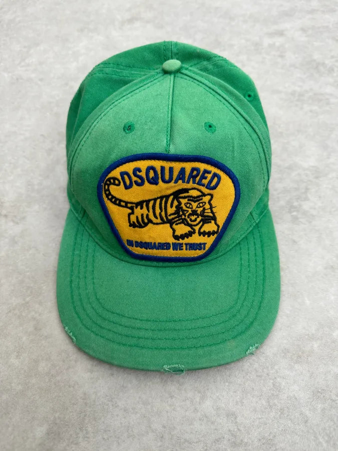 2000s Dsquared2 Green & Yellow Relaxed Cap WPidWJP 0