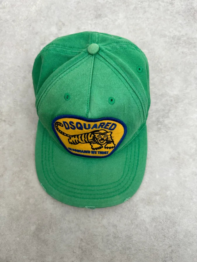 2000s Dsquared2 Green & Yellow Relaxed Cap WPidWJP 3