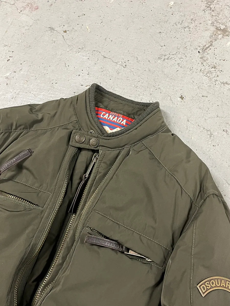 2000s Dsquared2 Green Cargo Bomber Puffer Jacket RHlOXTp 4