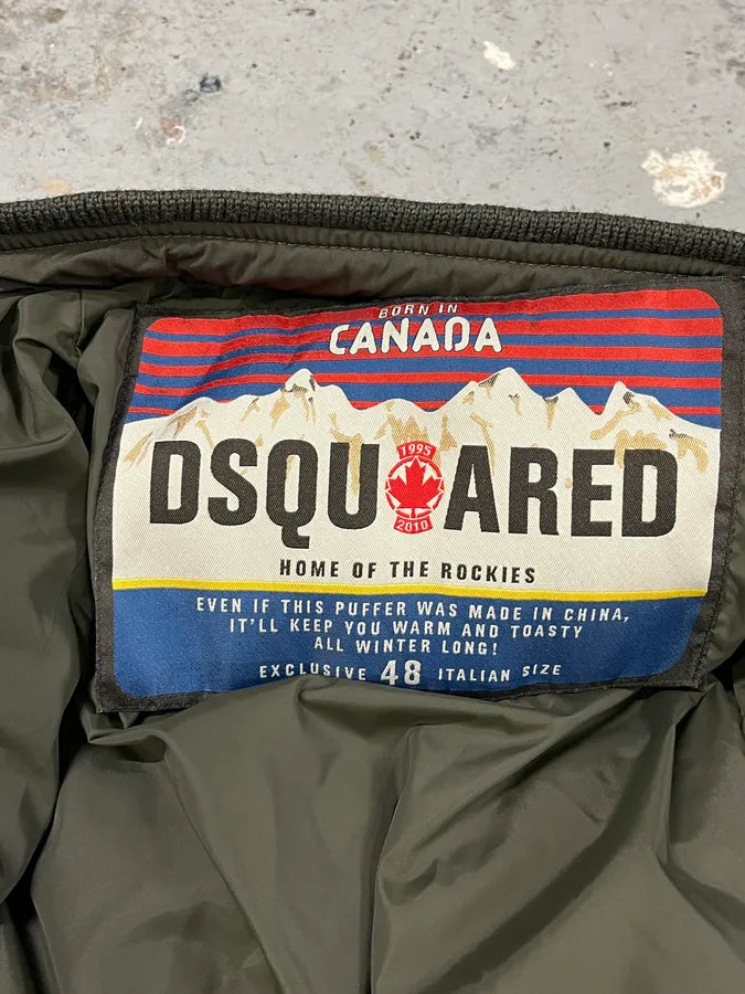 2000s Dsquared2 Green Cargo Bomber Puffer Jacket RHlOXTp 9
