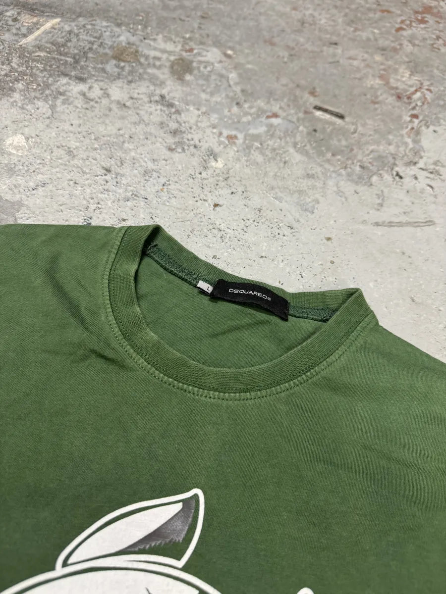 2000s DSquared2 Green Skeleton Dog T-Shirt mnhkHnC 8