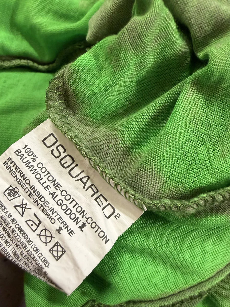 2000s Dsquared2 Green USA Flag Dean Dan T-Shirt LmOkcOP 4