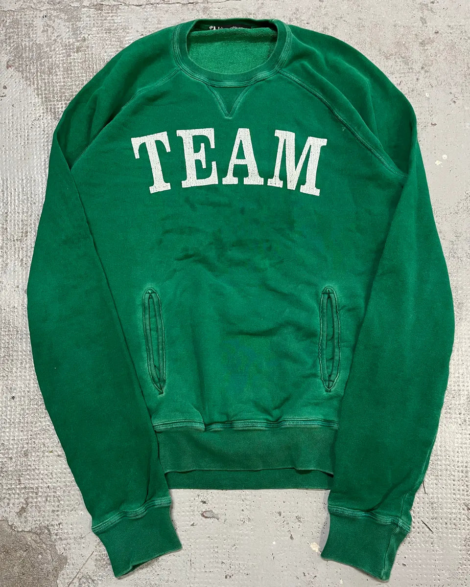 2000s Dsquared2 Green Washed Team Sweater PEctjaZ 0