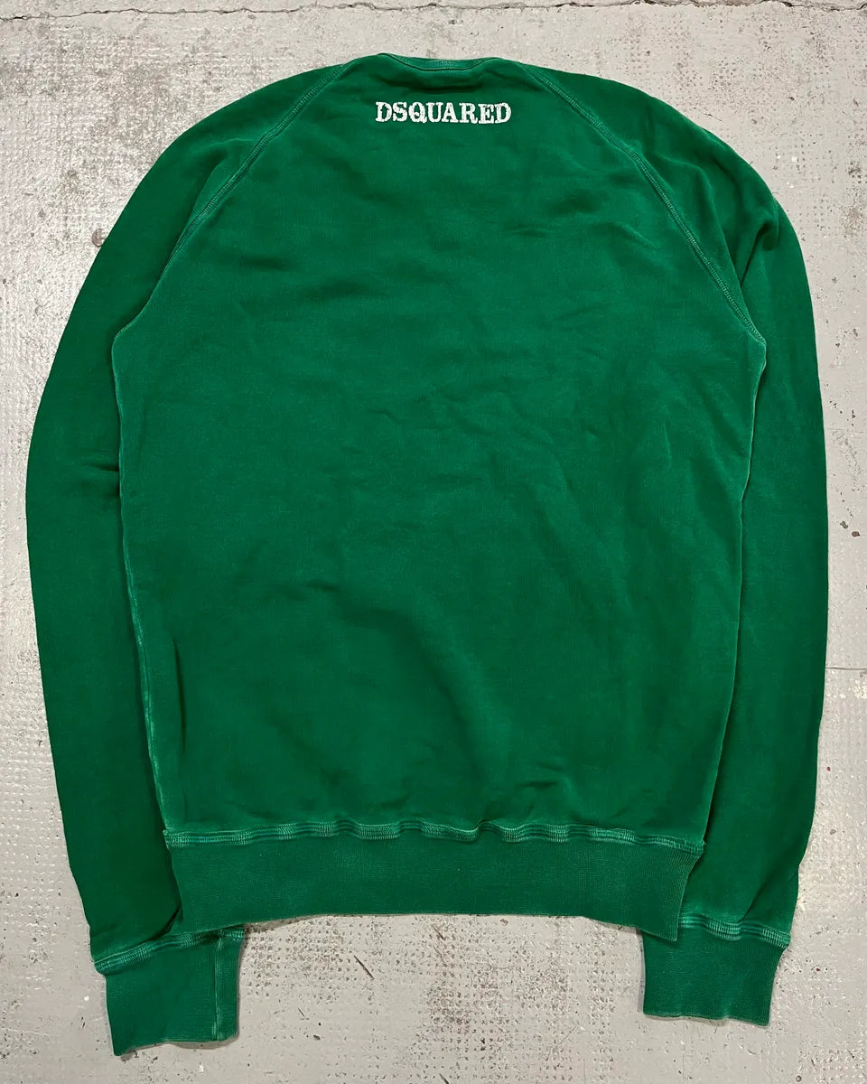 2000s Dsquared2 Green Washed Team Sweater PEctjaZ 7