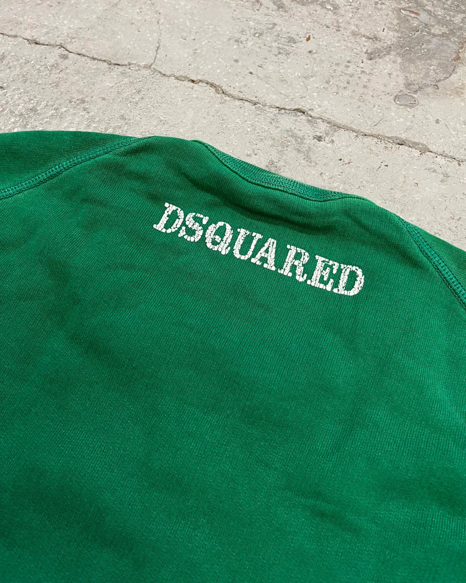 2000s Dsquared2 Green Washed Team Sweater PEctjaZ 8