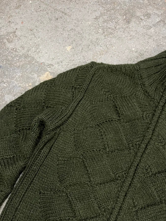 2000s Dsquared2 Green Woven Wool Zip-Up (S/M) 2