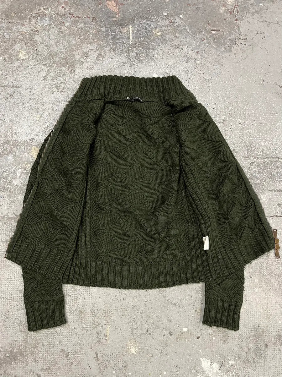 2000s Dsquared2 Green Woven Wool Zip-Up (S/M) 6