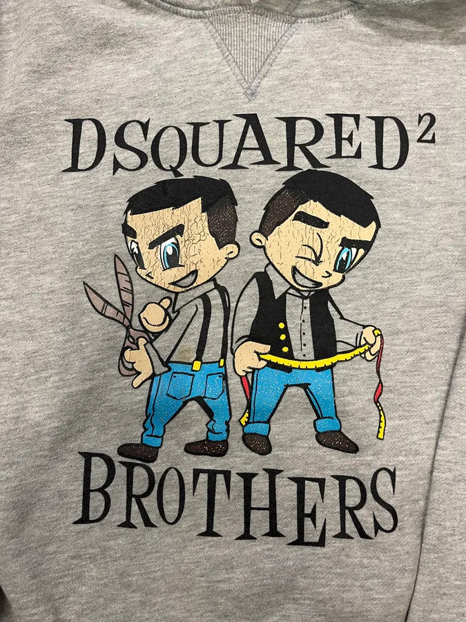2000s Dsquared2 Grey Dangerous Brothers Hoodie SdTOJJx 3