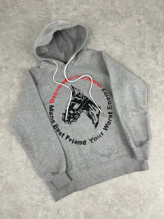 2000s Dsquared2 Grey Propaganda Hoodie jOMxqXp 3