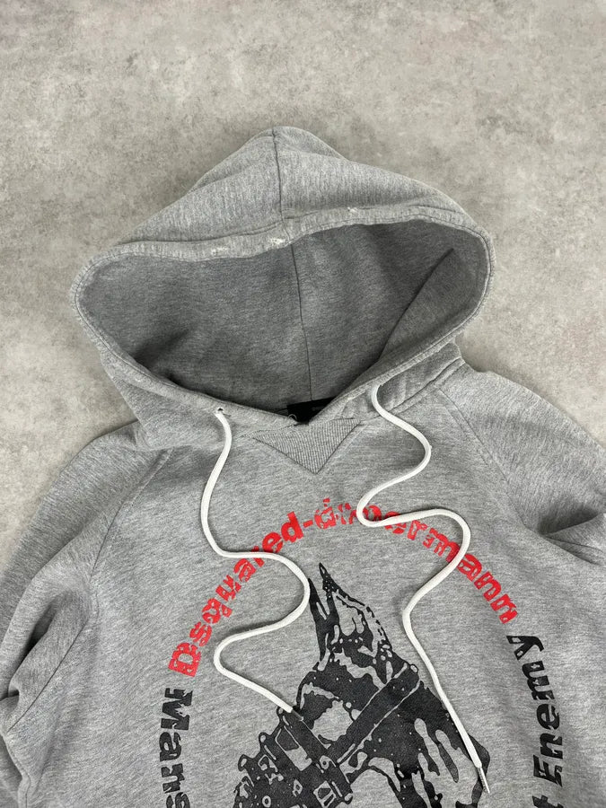 2000s Dsquared2 Grey Propaganda Hoodie jOMxqXp 4
