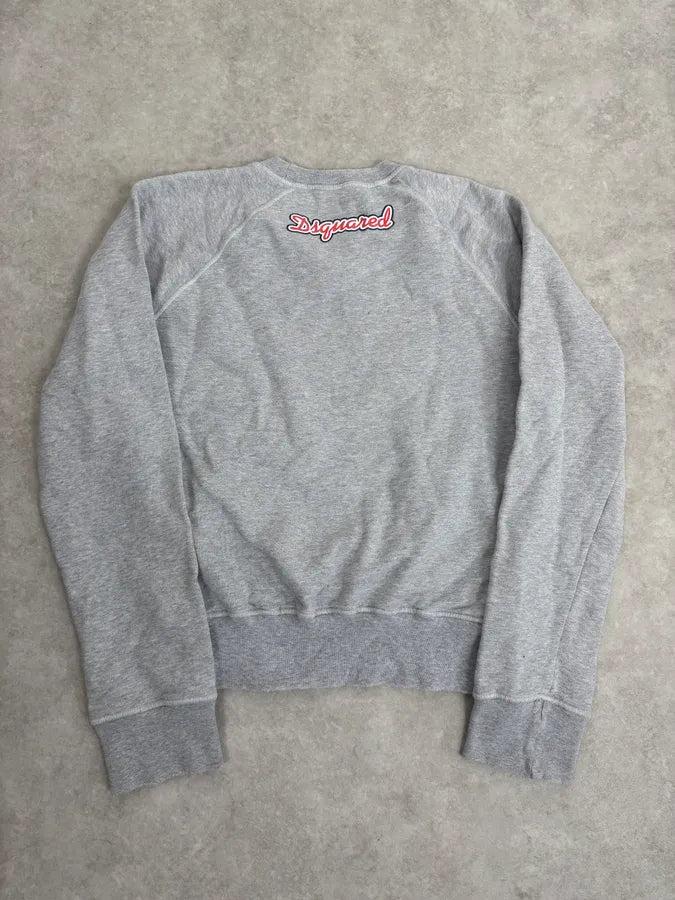 2000s Dsquared2 Grey Wale Crewneck Sweater kYVHdZt 5