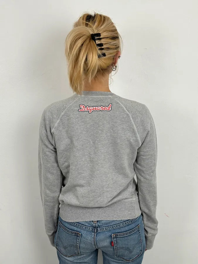 2000s Dsquared2 Grey Wale Crewneck Sweater kYVHdZt 2