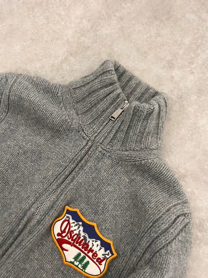 2000s Dsquared2 Grey Wool Zip-up Sweater WKAUnFH 4