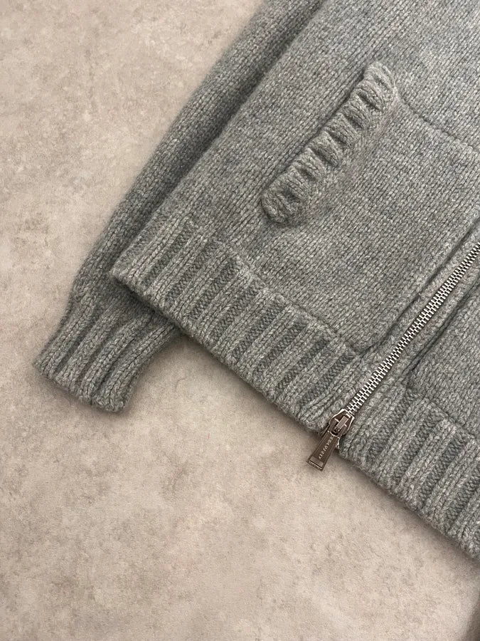 2000s Dsquared2 Grey Wool Zip-up Sweater WKAUnFH 5