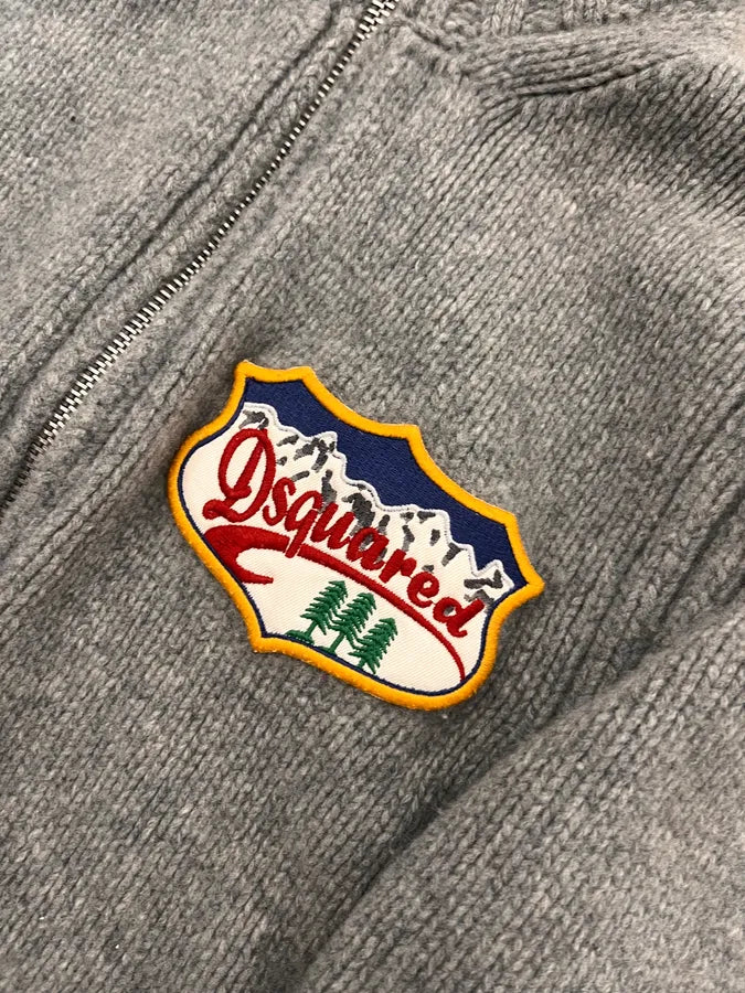 2000s Dsquared2 Grey Wool Zip-up Sweater WKAUnFH 6