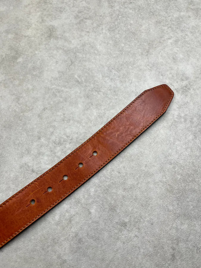 2000s Dsquared2 Hawaï Brown Floral Leather Belt mmKcpLL 7