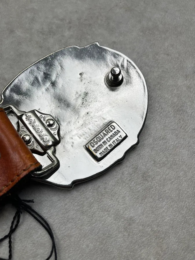 2000s Dsquared2 Hawaï Brown Floral Leather Belt mmKcpLL 9