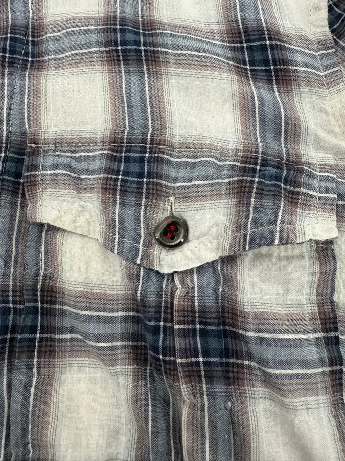 2000s Dsquared2 Layered Henley Checkered Shirt sBpWcjt 6