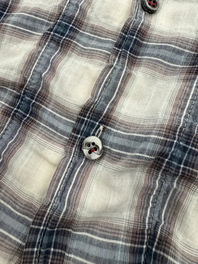 2000s Dsquared2 Layered Henley Checkered Shirt sBpWcjt 7