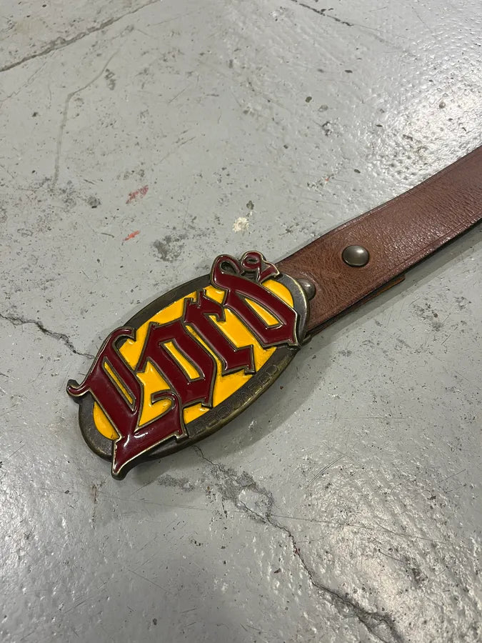 2000s Dsquared2 Lord Gothic Brown Leather Belt REPYxsq 4