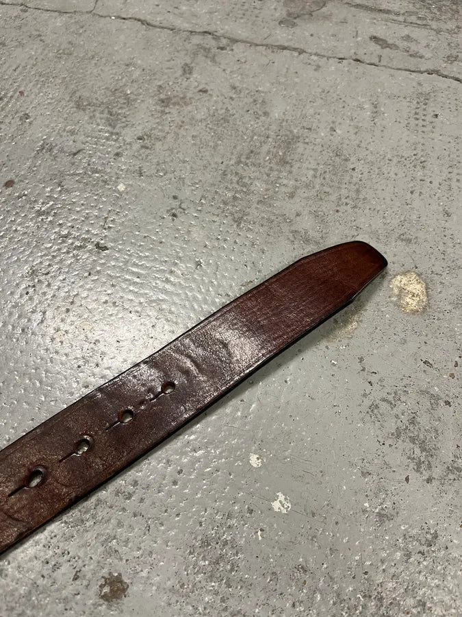 2000s Dsquared2 Lord Yellow Buckle Brown Leather Belt alDKqgh 6