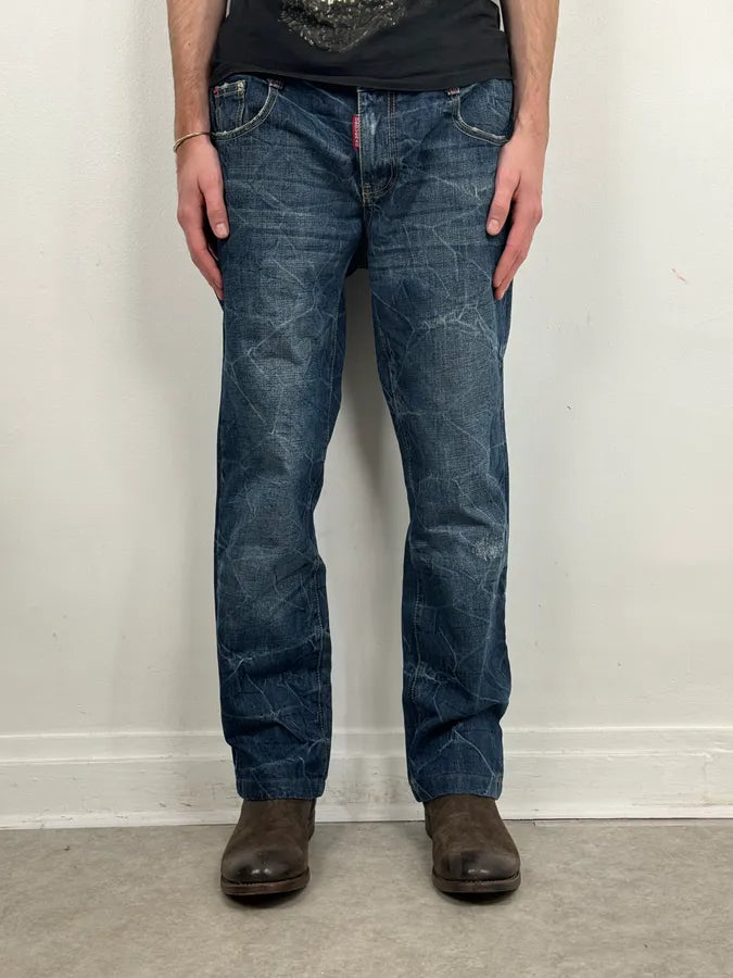 2000s Dsquared2 Navy Brut Denim Jeans XyZcNZf 1