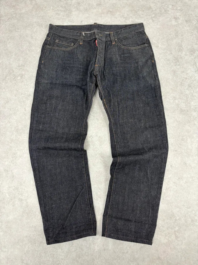 SS2008 Dsquared2 Navy Brut Denim Jeans QppvUsj 0