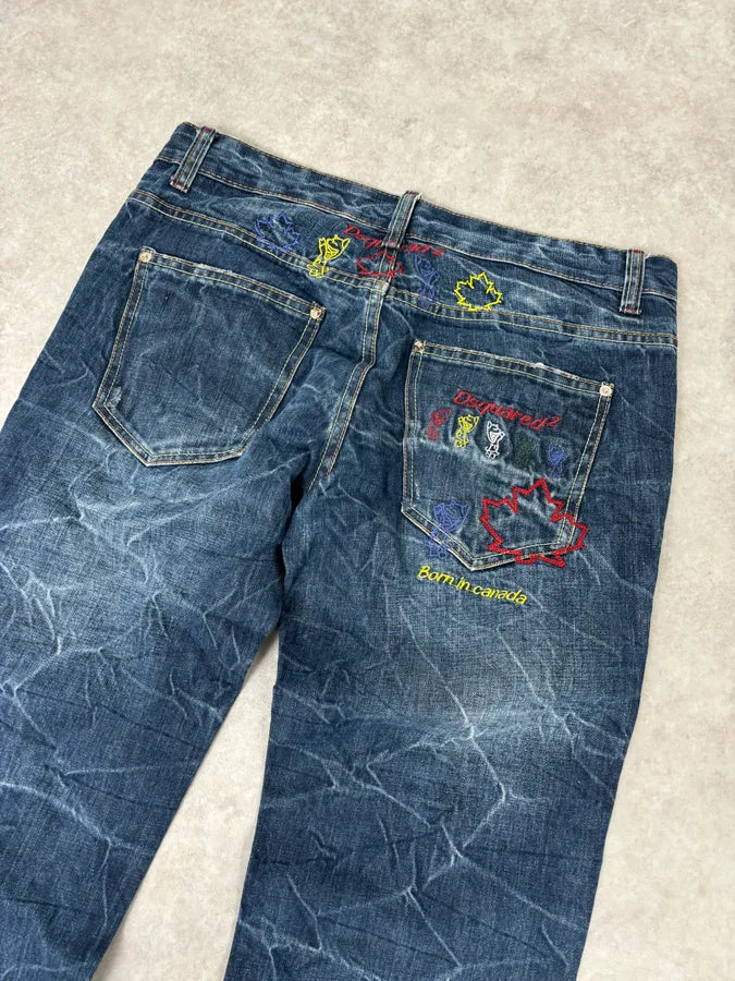 2000s Dsquared2 Navy Brut Denim Jeans XyZcNZf 6