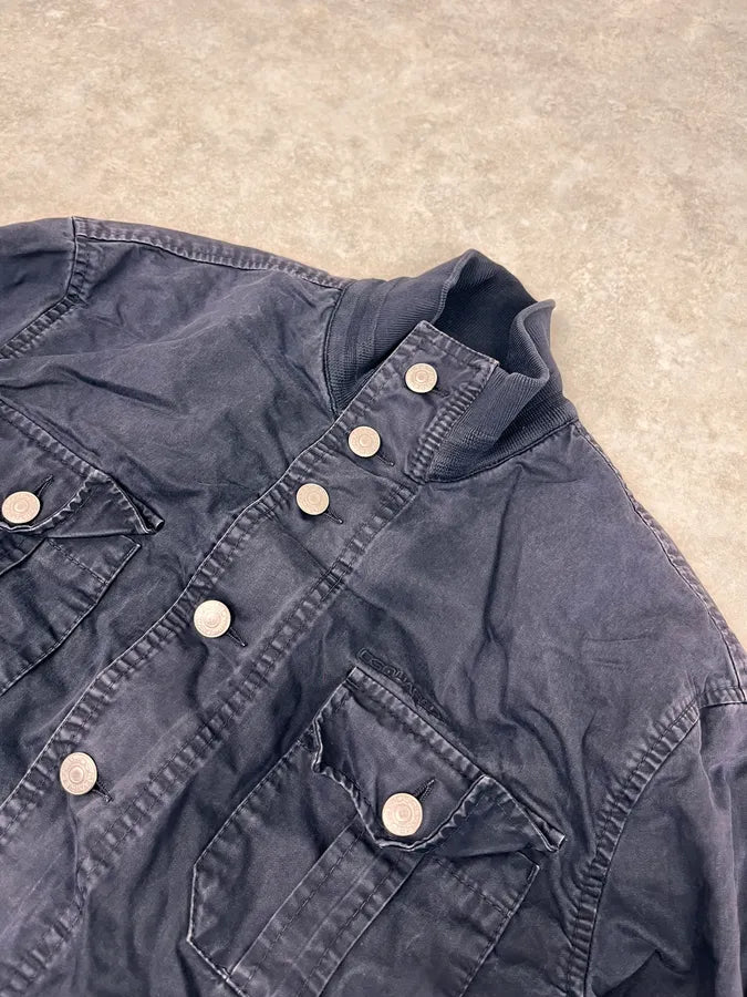 2000s Dsquared2 Navy Buttoned Denim Jacket MMfBrzU 4