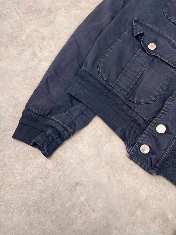 2000s Dsquared2 Navy Buttoned Denim Jacket MMfBrzU 5