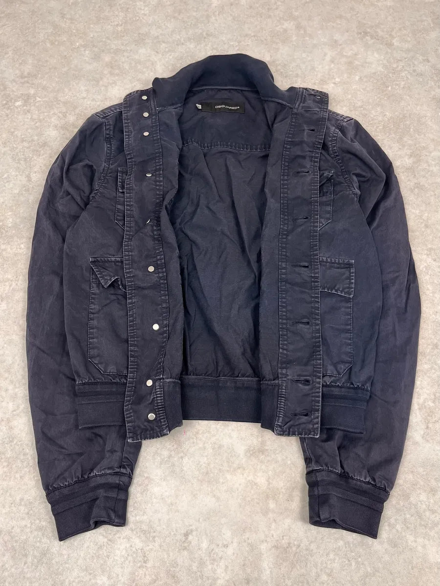 2000s Dsquared2 Navy Buttoned Denim Jacket MMfBrzU 7