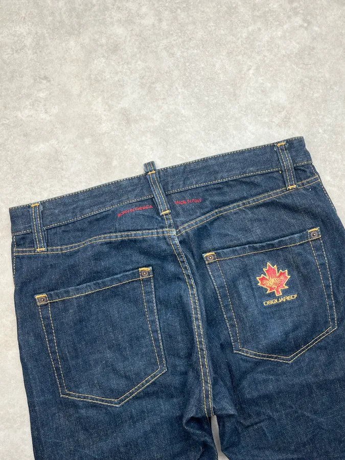 SS2007 Dsquared2 Navy Maple Leaf Denim Shorts LuRhjVs 6