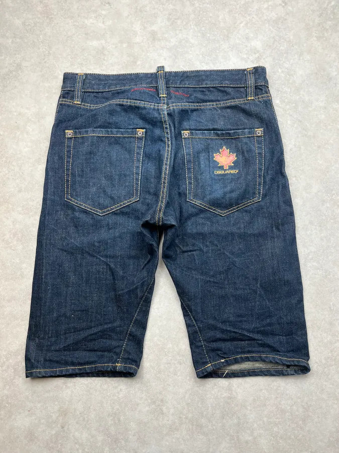 SS2007 Dsquared2 Navy Maple Leaf Denim Shorts LuRhjVs 5