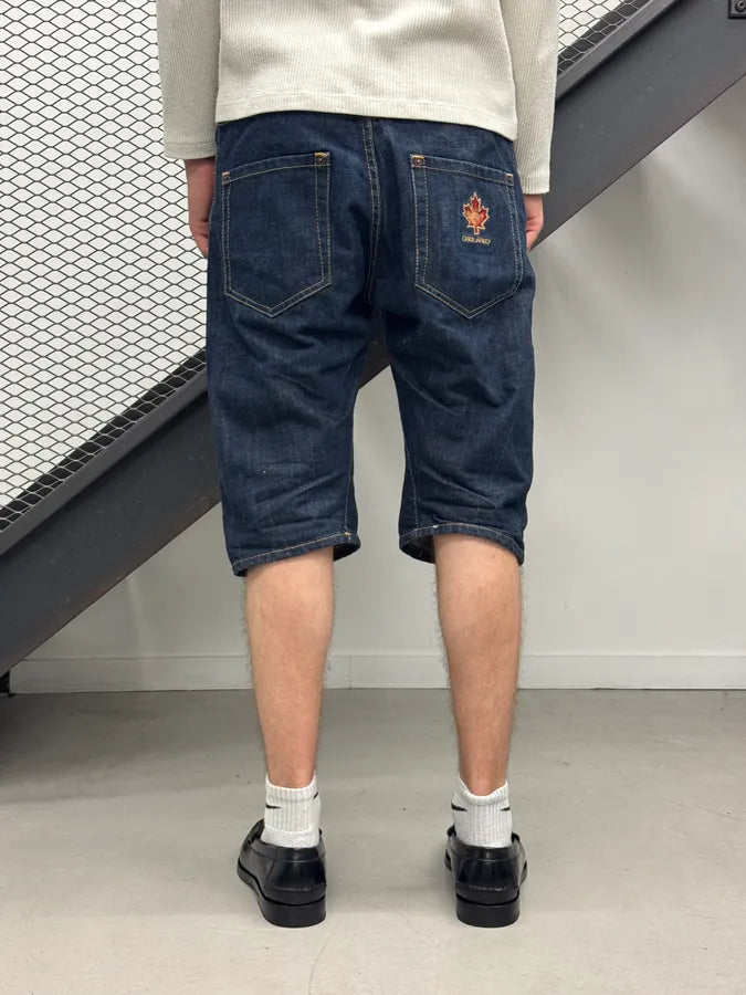 SS2007 Dsquared2 Navy Maple Leaf Denim Shorts LuRhjVs 3