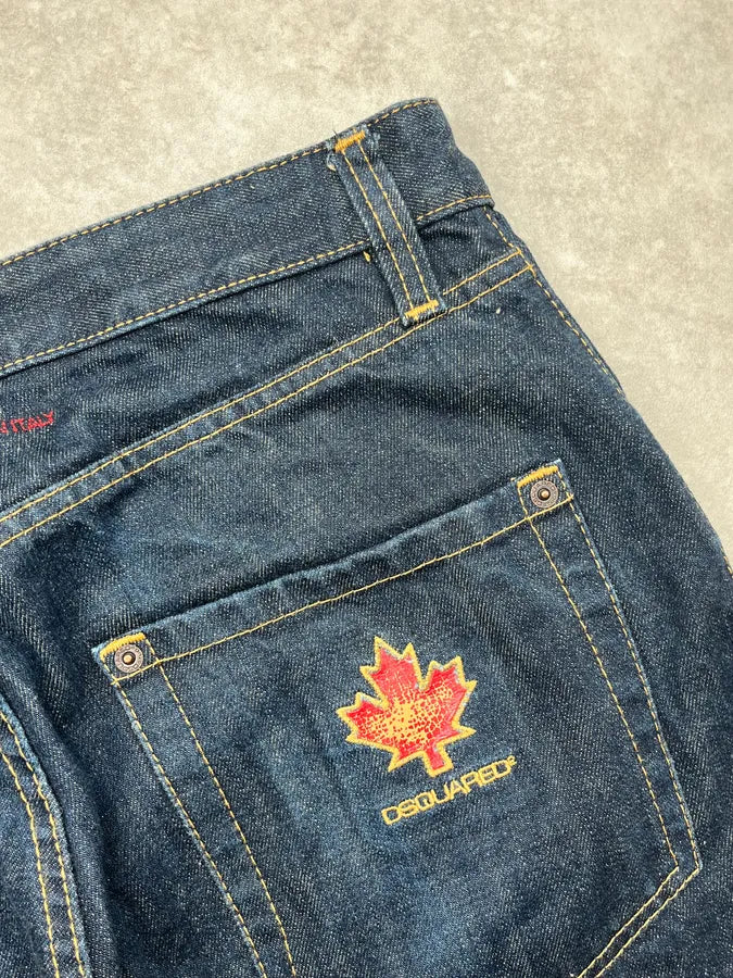 SS2007 Dsquared2 Navy Maple Leaf Denim Shorts LuRhjVs 7