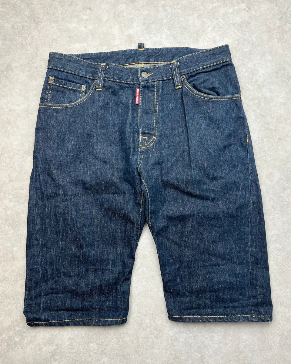 SS2007 Dsquared2 Navy Maple Leaf Denim Shorts LuRhjVs 0