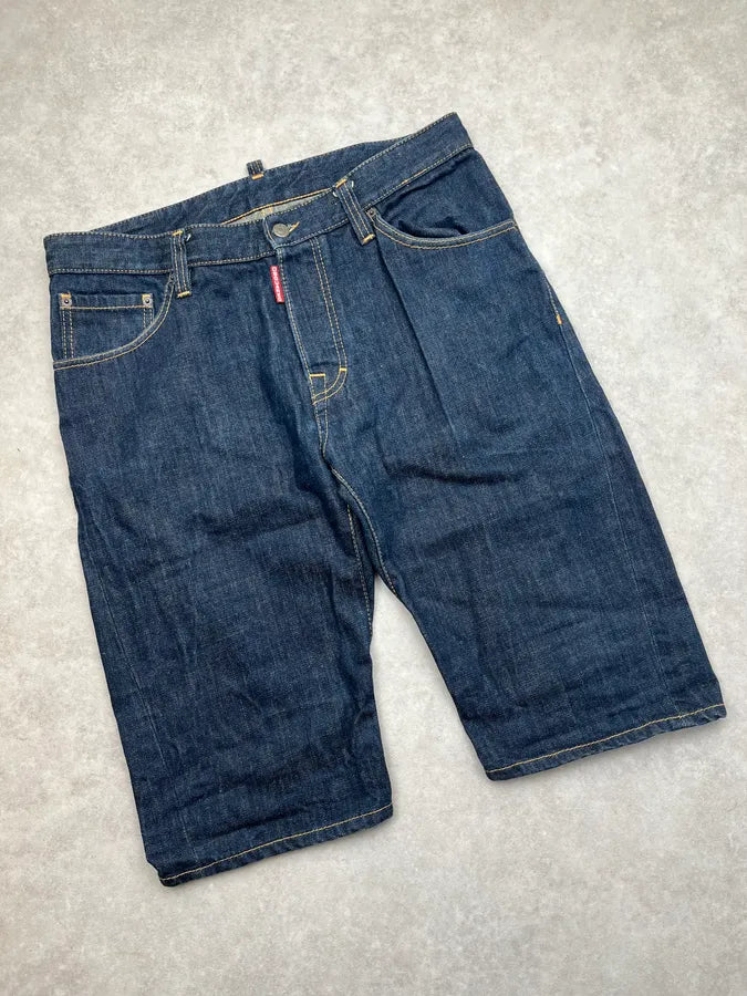SS2007 Dsquared2 Navy Maple Leaf Denim Shorts LuRhjVs 4