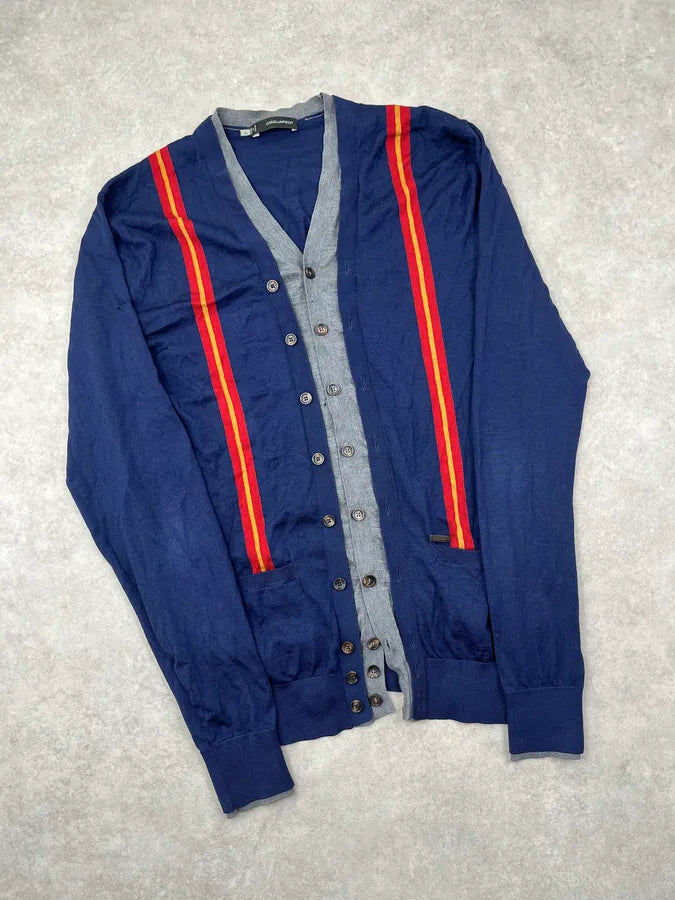 AW2013 Dsquared2 Navy Layered Striped Cardigan pxbClOh 4