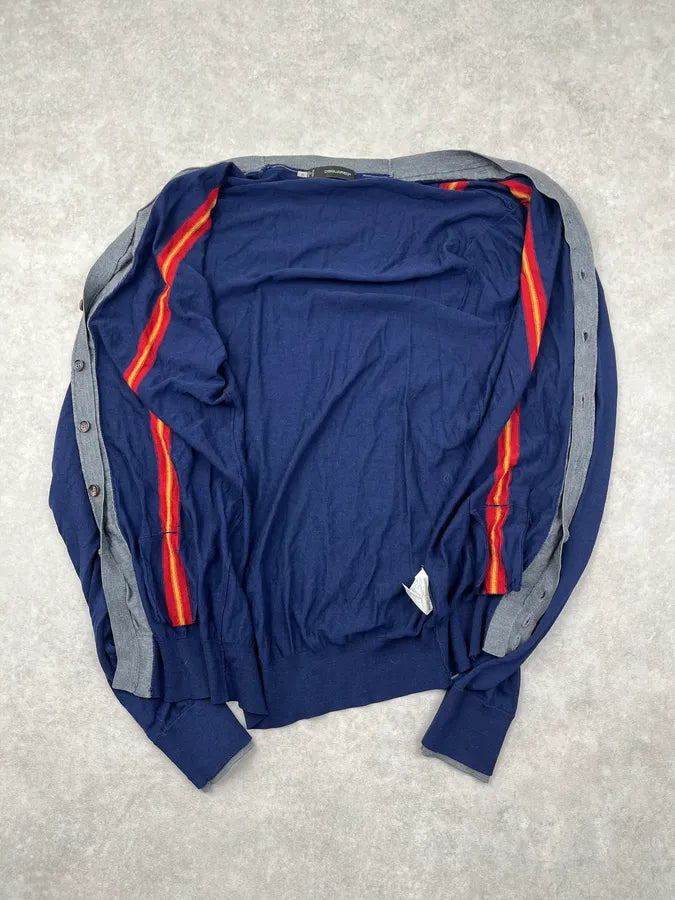 AW2013 Dsquared2 Navy Layered Striped Cardigan pxbClOh 7