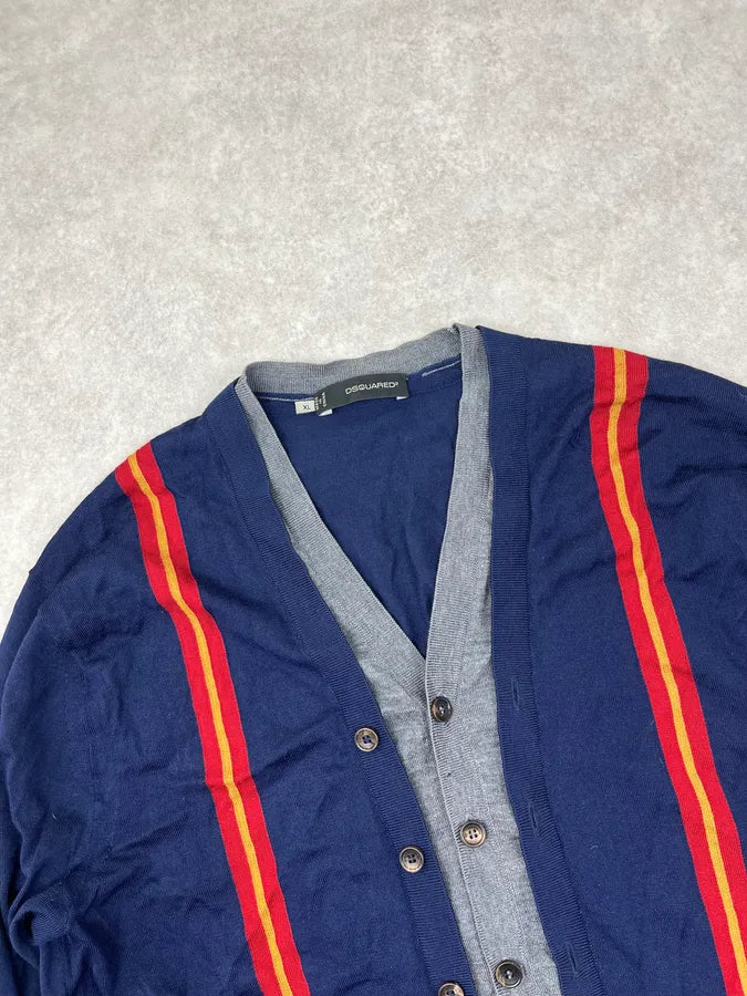 AW2013 Dsquared2 Navy Layered Striped Cardigan pxbClOh 3