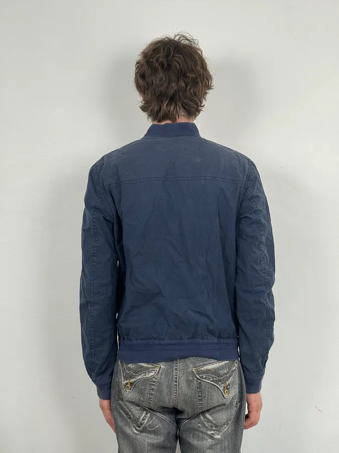 2000s Dsquared2 Navy Light Minimalist Bomber Jacket SqWvlGF 2