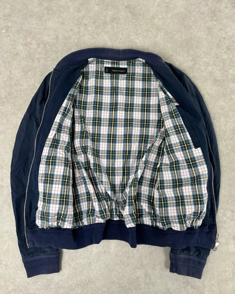 2000s Dsquared2 Navy Light Minimalist Bomber Jacket SqWvlGF 6