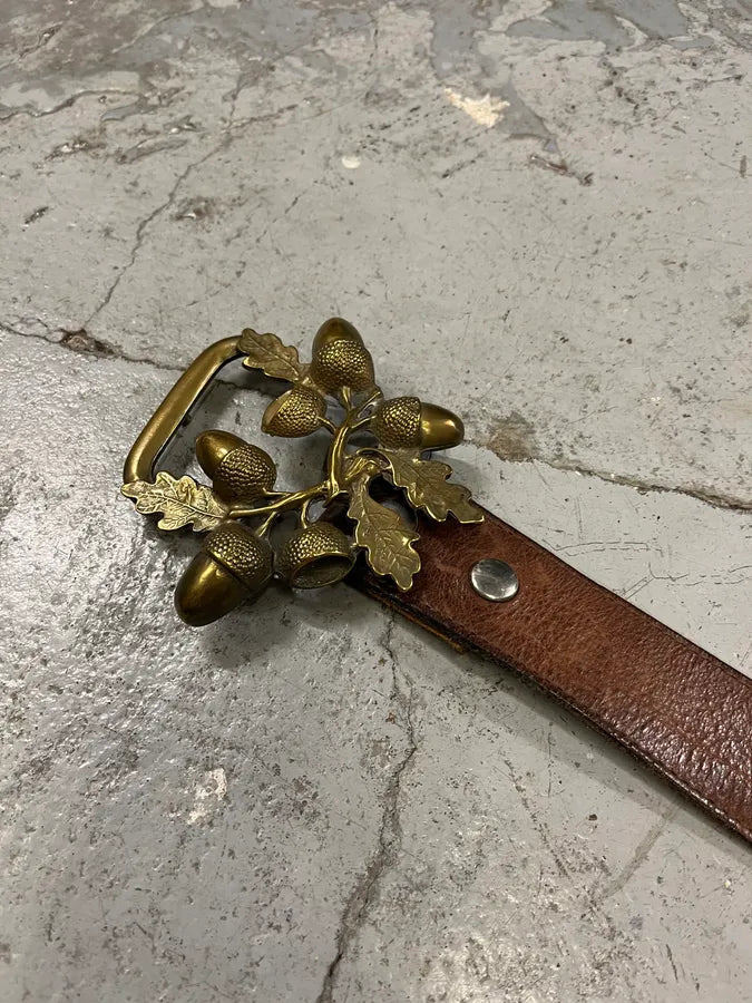 2000s Dsquared2 Nuts & Leaves Bucke Brown Leather Belt tmaQRIA 2