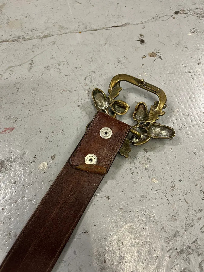 2000s Dsquared2 Nuts & Leaves Bucke Brown Leather Belt tmaQRIA 5