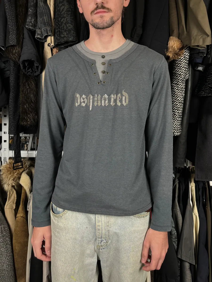 2000s Dsquared2 Obscure Henley Longsleeves JKvHzSV 1