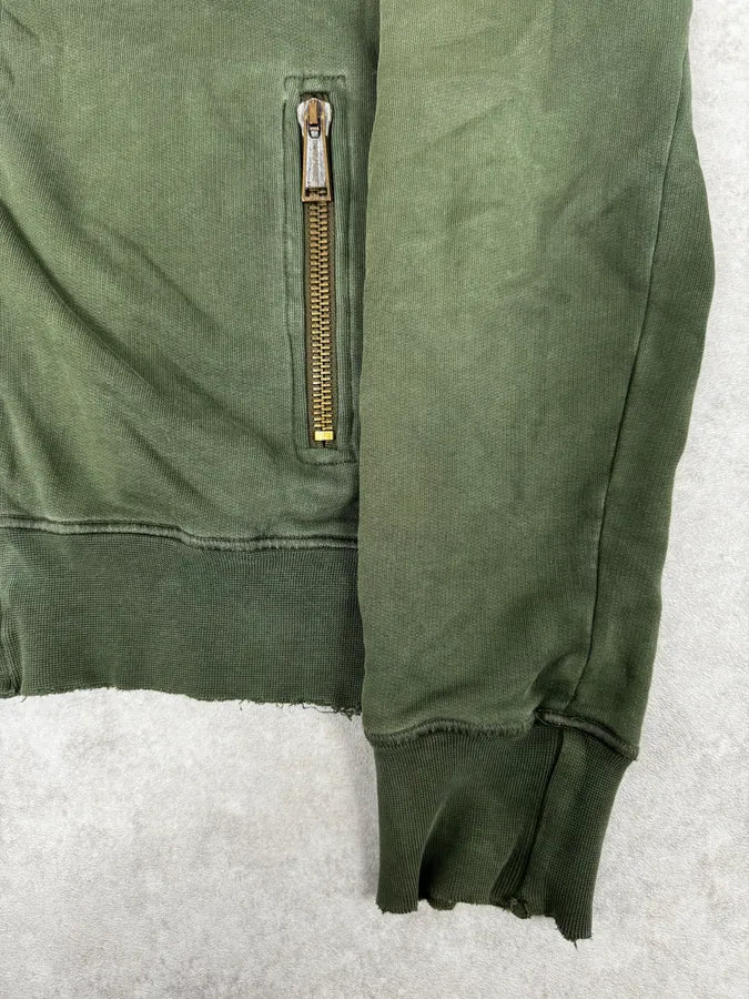 AW2006 Dsquared2 Olive Green & Yellow Propaganda Zip-up Hoodie FPTfktU 7