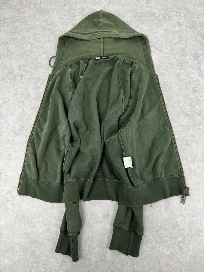 AW2006 Dsquared2 Olive Green & Yellow Propaganda Zip-up Hoodie FPTfktU 6
