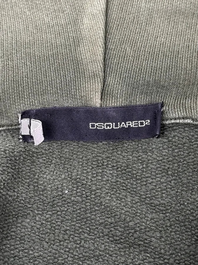 AW2006 Dsquared2 Olive Green & Yellow Propaganda Zip-up Hoodie FPTfktU 12
