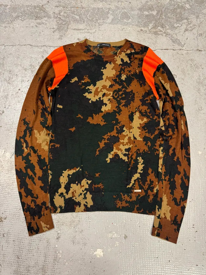 2000s Dsquared2 Orange Camo Sweater NYsmTaY 0