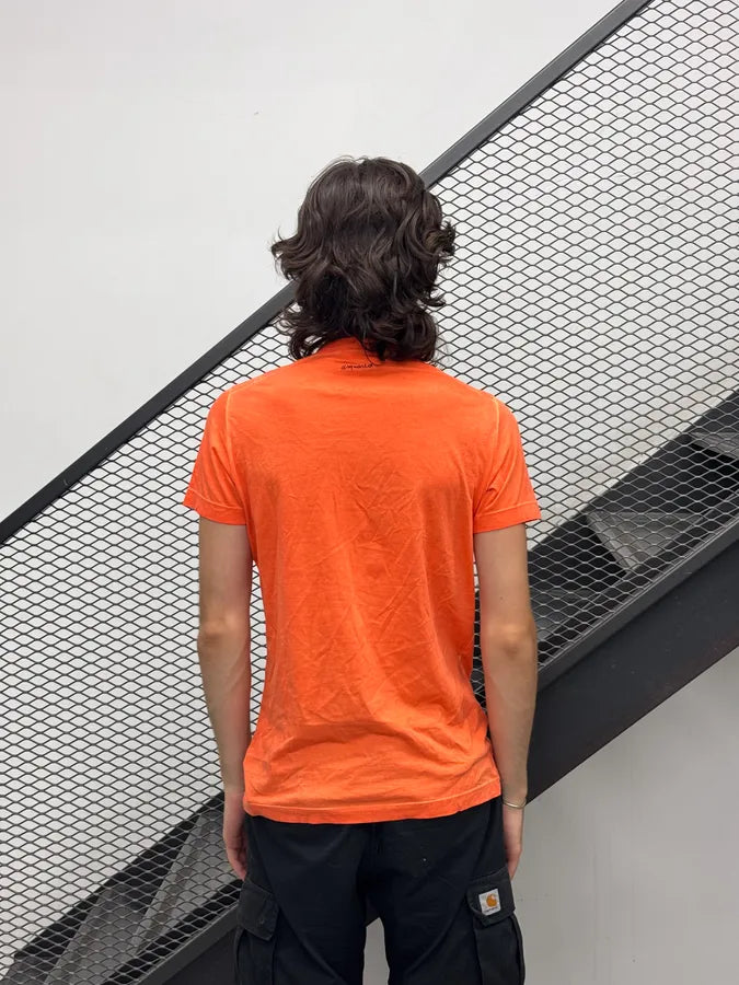 SS2015 Dsquared2 Orange Blue Cat T-Shirt FMfmPJU 2